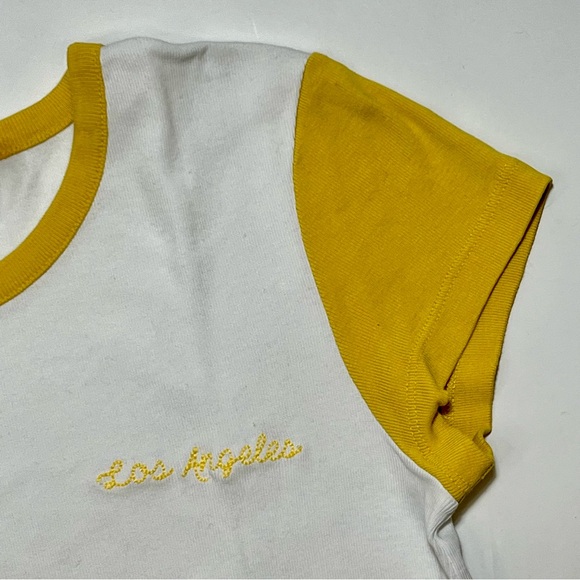 FRAME Denim T-shirt Short Cap Sleeve "Los Angeles" Size M - Picture 7 of 9